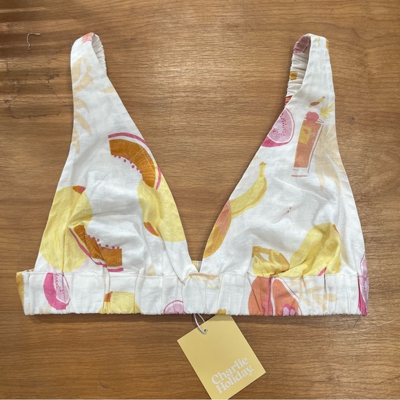 Charlie Holiday Vacay Paloma Linen Top Size Small NWT - Picture 5 of 7